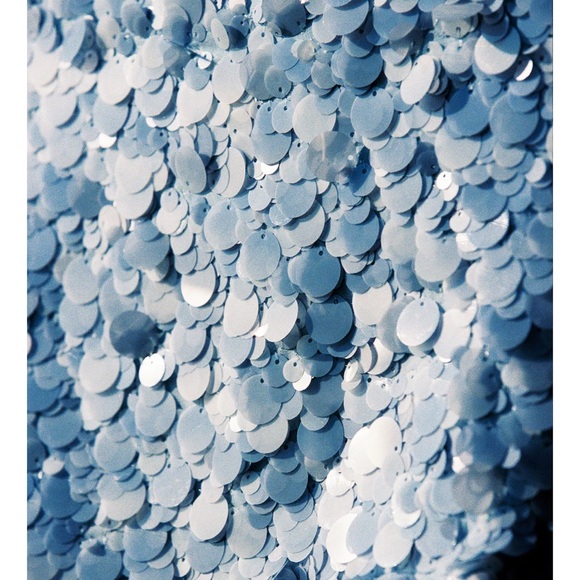 Zara Sky Blue Sequin Mini Skirt - Picture 2 of 5